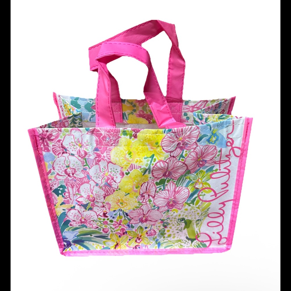 Lilly Pulitzer Reusable Small Shopping Tote Bag Floral Multicolor 11”x 9”x6” new